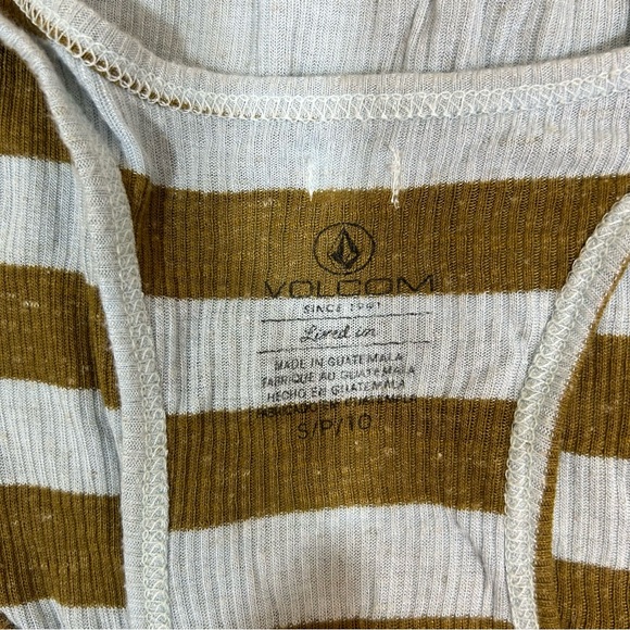 Volcom Juniors Lived In Rib Tank Top Size S Striped Racerback - Picture 8 of 9